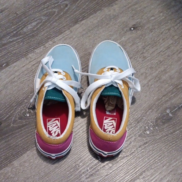 Vans Multi-Tone Blue, Mustard,Pink,Green Sneakers - Picture 3 of 9